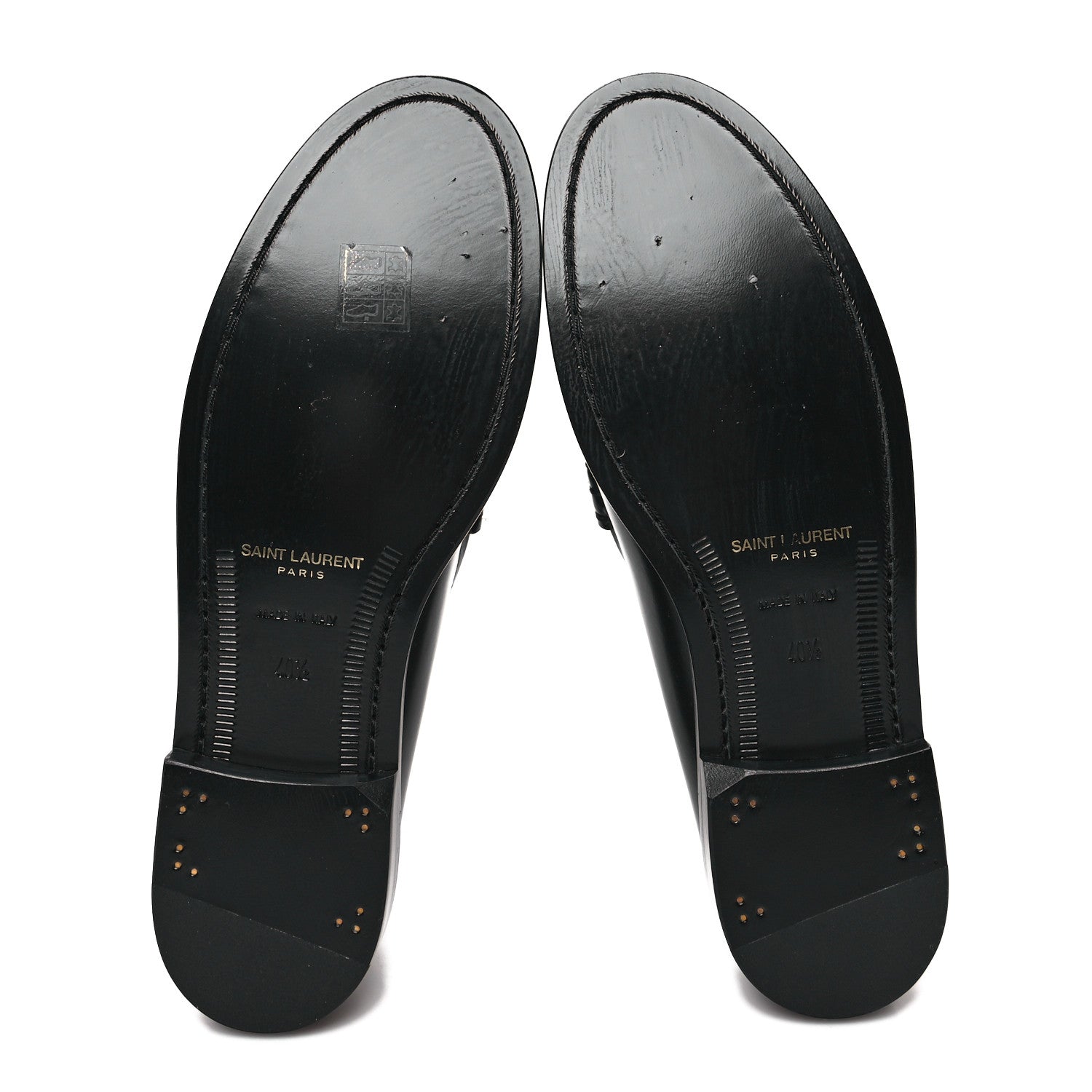 Saint Laurent Smooth Calfskin Penny Loafers 40.5 Black 5 of 9