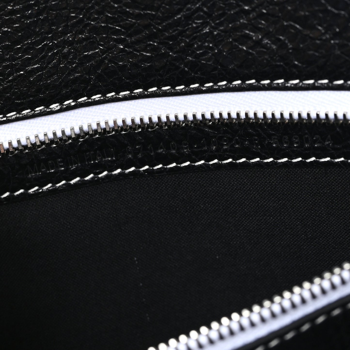 Agneau Arena Striped Patchwork Large Barbes East West Shopper Black White