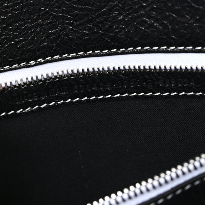 Balenciaga Agneau Arena Striped Patchwork Large Barbes East West Shopper Black White 7 of 11