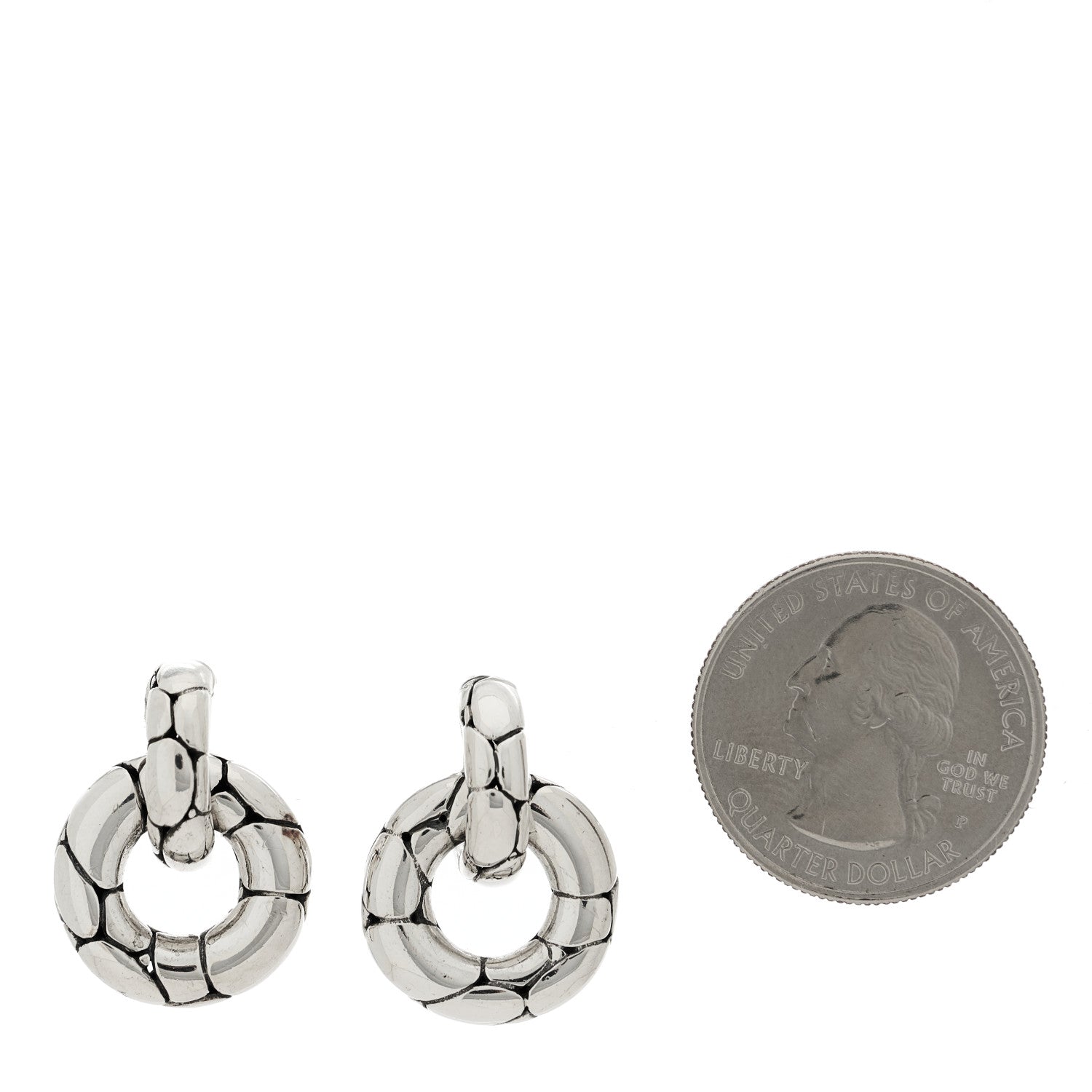 John Hardy Sterling Silver Small Kali Pebble Hoop Drop Earrings 2 of 4