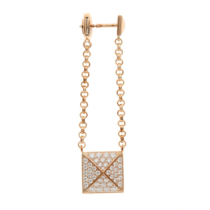 Hermes 18K Rose Gold Diamond Clou d'H Dangle Earrings 3 of 7