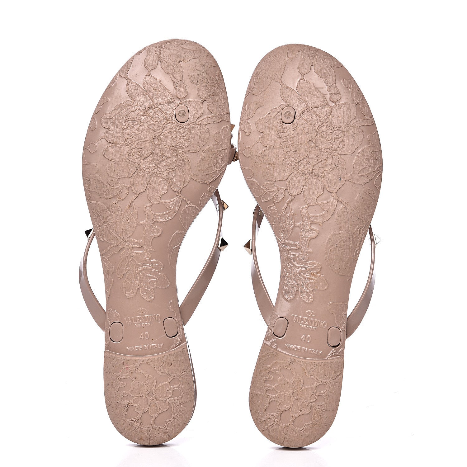 Valentino Garavani PVC Jelly Rockstud Bow Thong Sandals 40 Poudre 5 of 8