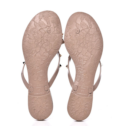 Valentino Garavani PVC Jelly Rockstud Bow Thong Sandals 40 Poudre 5 of 8