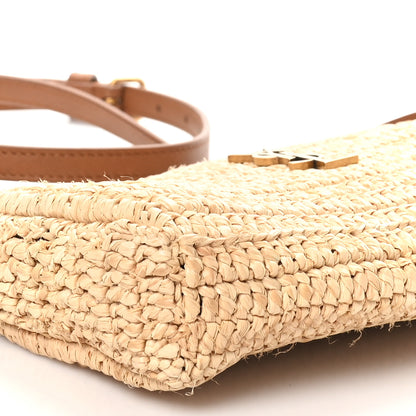 Saint Laurent Raffia Calfskin Gaby Crossbody Bag Natural Brick 9 of 11
