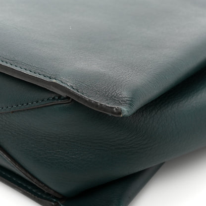 Celine Smooth Calfskin Tri-Fold Clutch on Chain Bottle Green 17 of 18