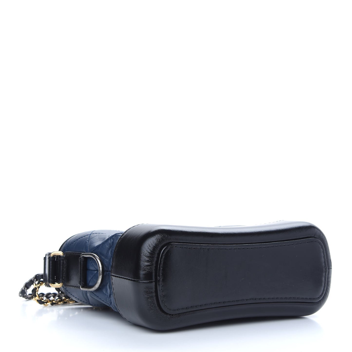 Aged Calfskin Quilted Small Gabrielle Hobo Navy Black