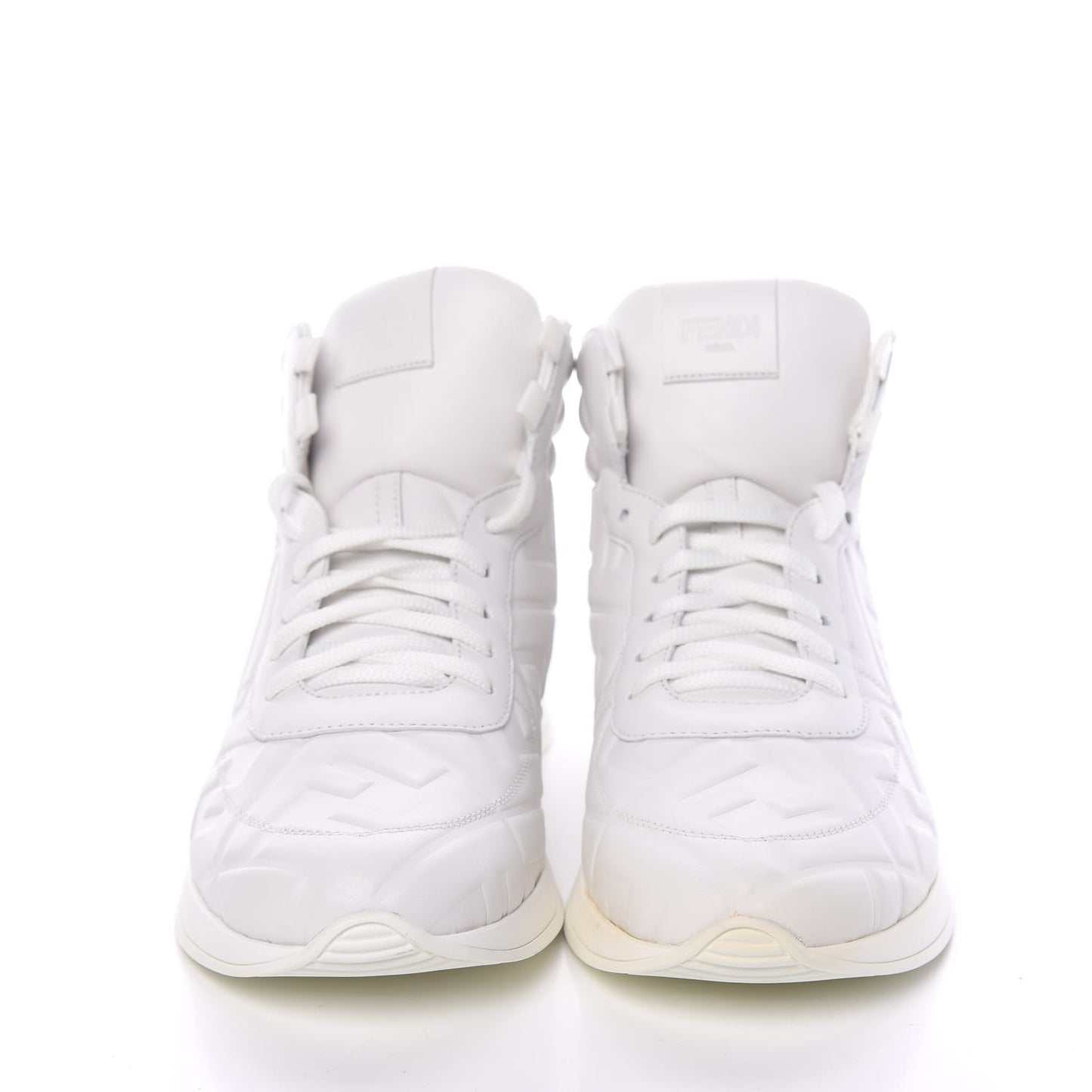 Nappa Macro FF Embossed Womens High Top Sneakers 39 White Ice
