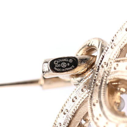 Chanel Crystal Pearl Caviar CC Drop Earrings Gold 4 of 4