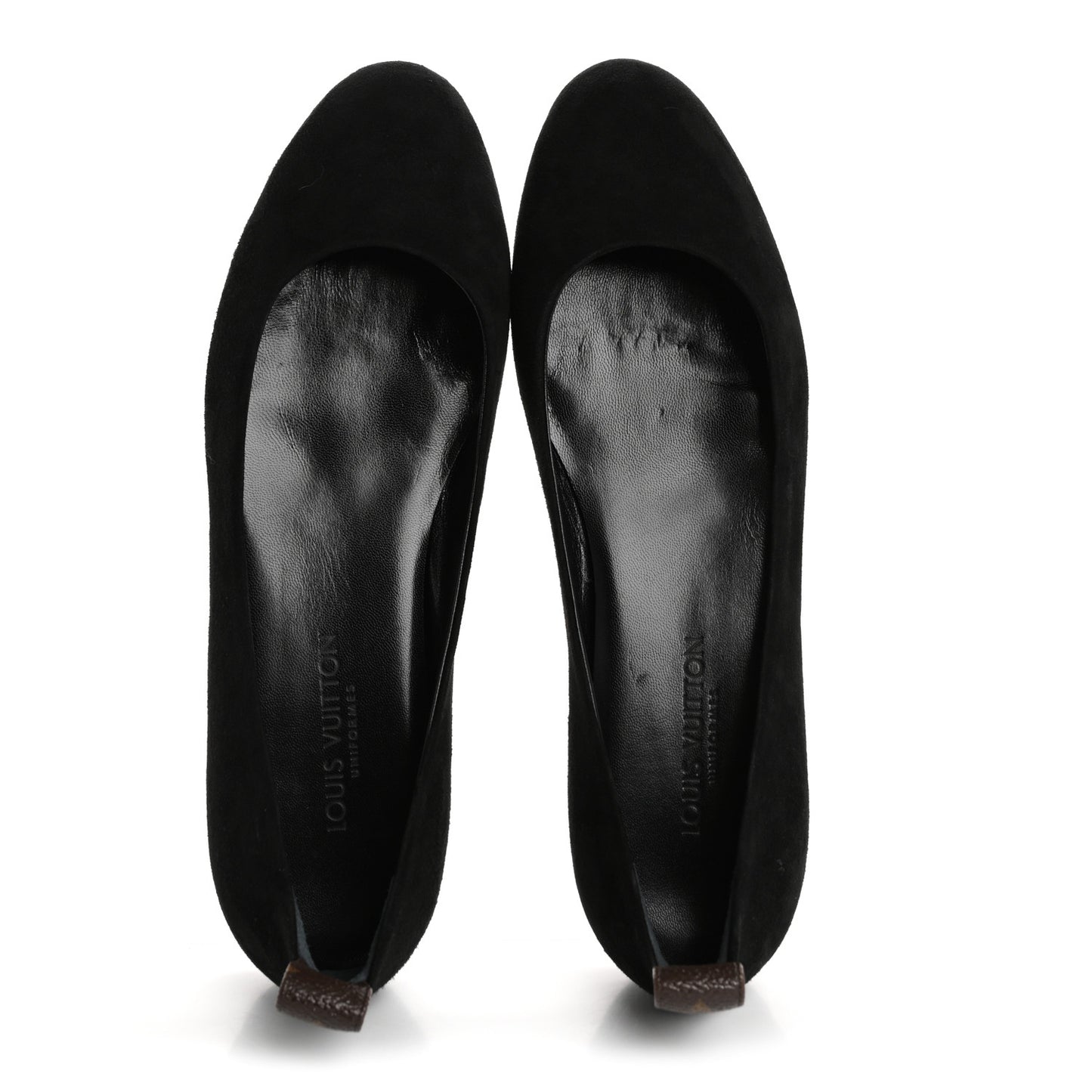 Suede Monogram Uniformes Ballet Flats 37 Black