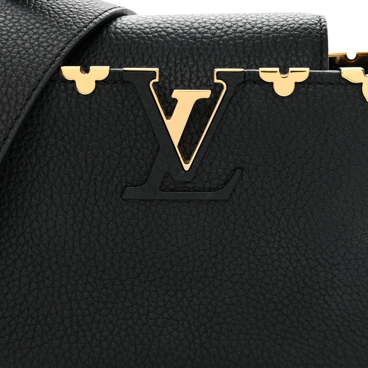 Louis Vuitton LOUIS VUITTON Taurillon Embellished Flower Crown Capucines Mini Black 7 of 10