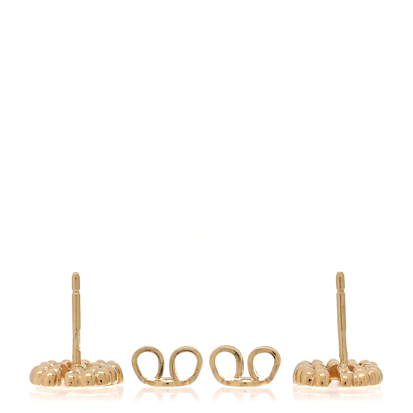 18K Yellow Gold Running G Scalloped Stud Earrings