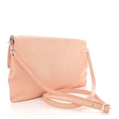 Balenciaga Chevre Silver Metallic Edge Hardware Envelope Clutch Rose Corail 4 of 14