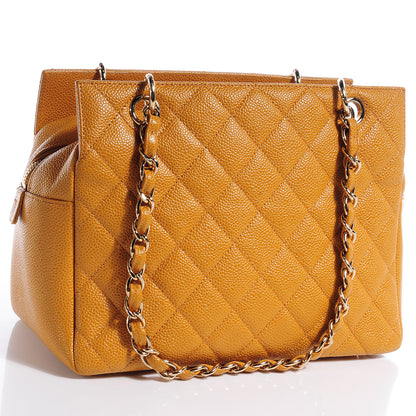Chanel Caviar Quilted Petit Timeless Shopping Tote PTT Ochre 3 of 7