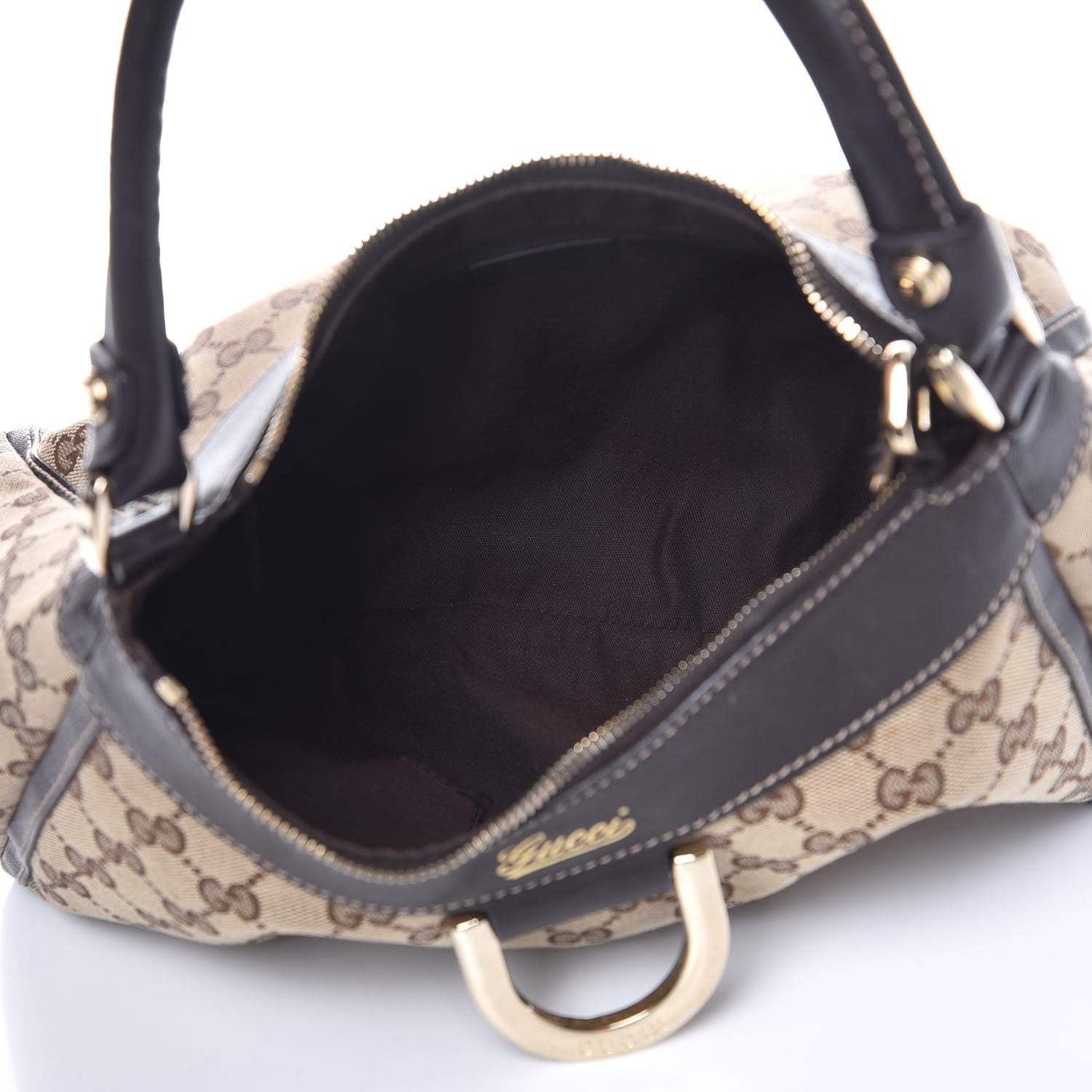 Gucci Monogram Medium D Gold Hobo Dark Brown 5 of 13