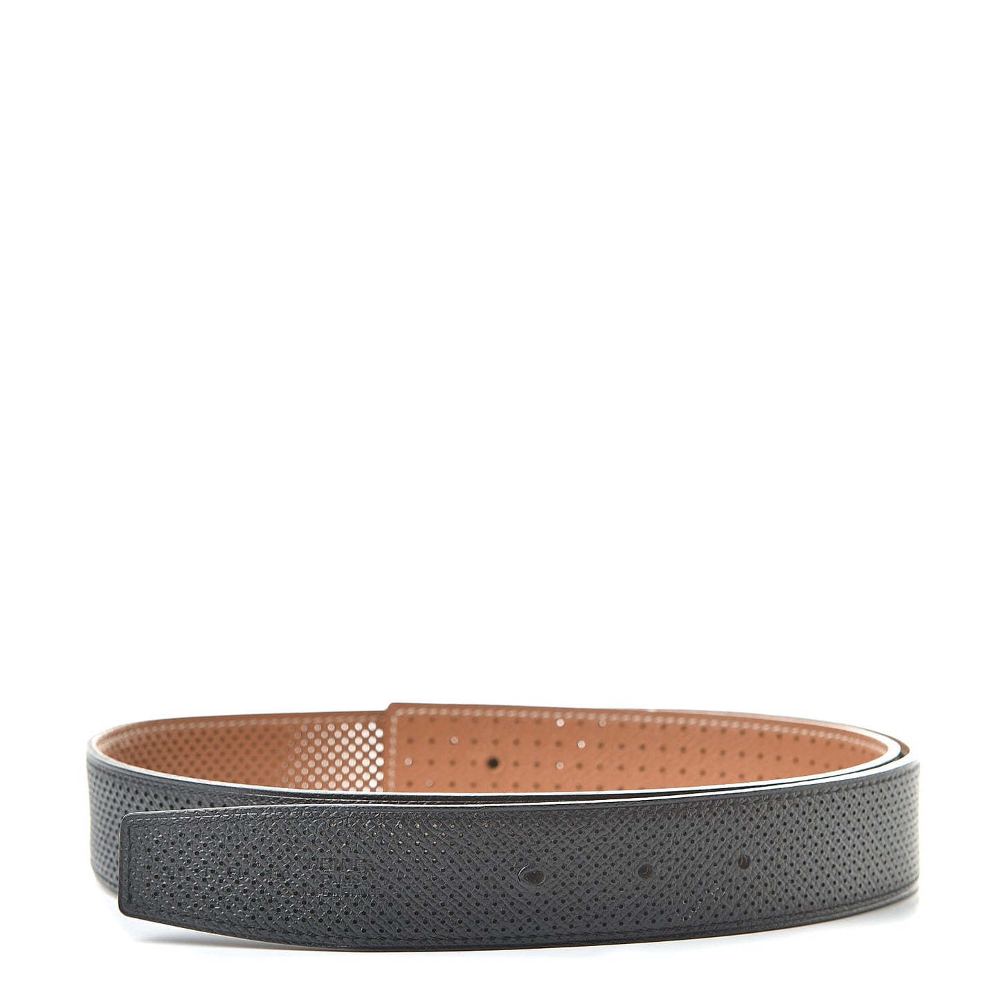 Epsom Perforated 32mm Belt Strap 80 Black Gold