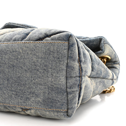 Saint Laurent Denim Quilted Small Loulou Puffer Monogram Chain Satchel Blue Cinnamon 10 of 10