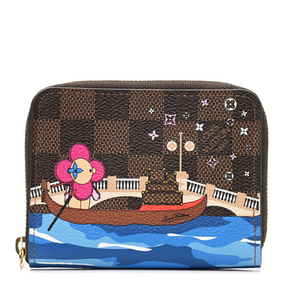 Louis Vuitton Damier Ebene 2019 Christmas Animation Zippy Coin Purse Blue 1 of 6