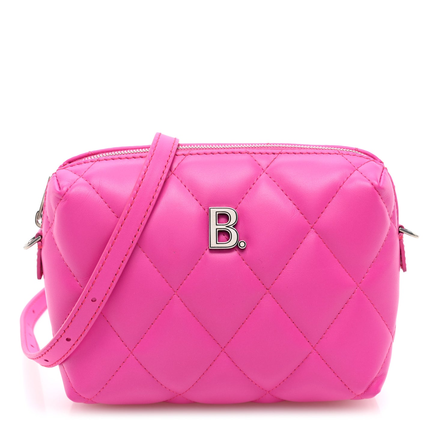 Nappa Calfskin Quilted XS Touch B Camera Shoulder Bag Fuchsia