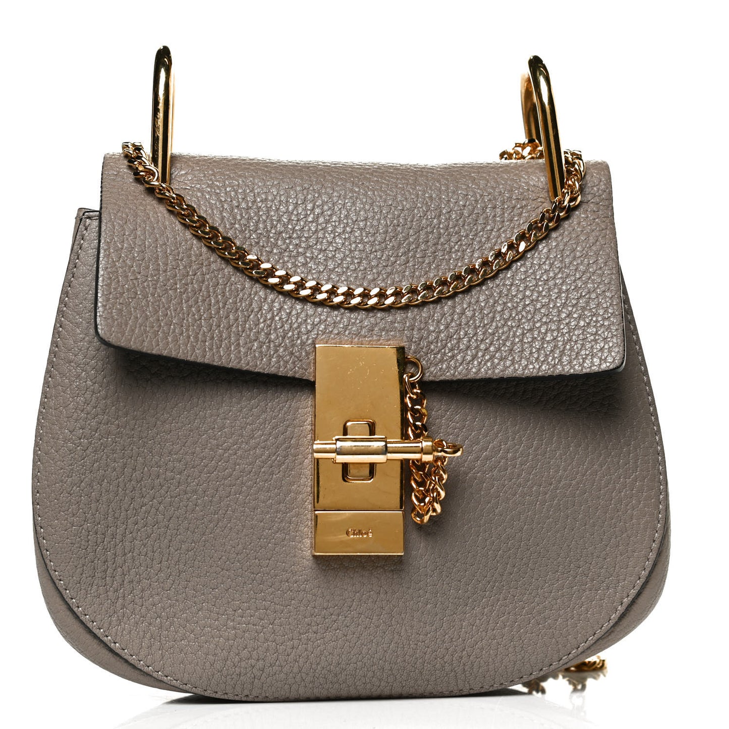 Grained Lambskin Mini Drew Shoulder Bag Motty Grey