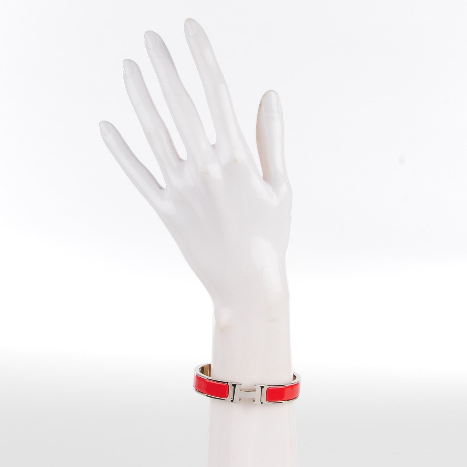 Hermes Enamel Narrow Clic Clac H Bracelet GM Rouge Vif 2 of 6