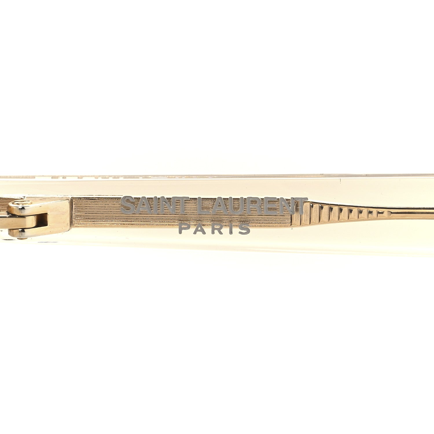 Saint Laurent Acetate Geometric Aviator Sunglasses SL 545 Transparent Cream Light Gold 6 of 8