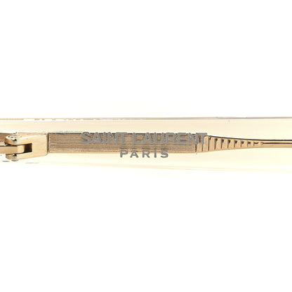 Saint Laurent Acetate Geometric Aviator Sunglasses SL 545 Transparent Cream Light Gold 6 of 8
