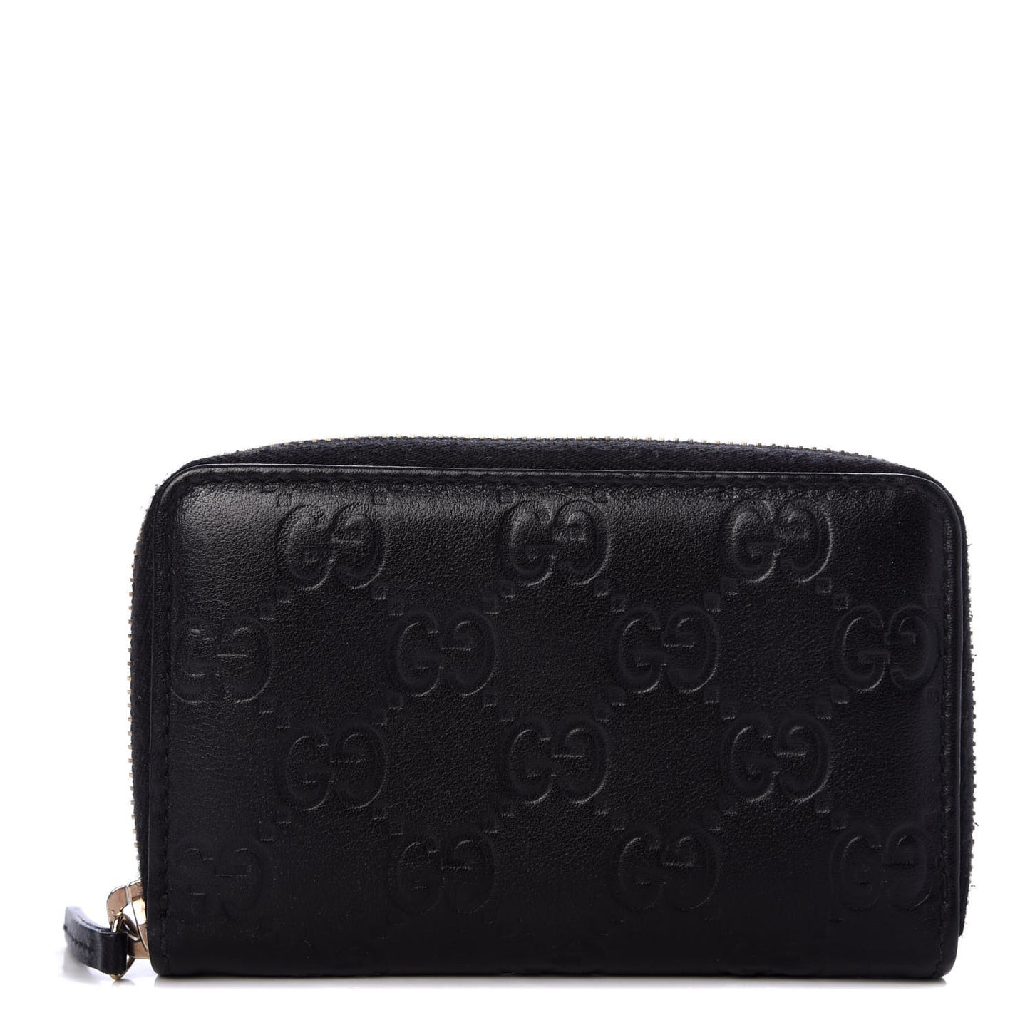 Guccissima Zip Around Card Case Black