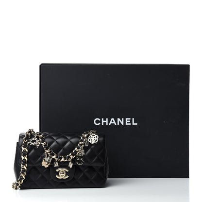 Chanel Lambskin Quilted Mini Coco Charms Rectangular Flap Black 11 of 11