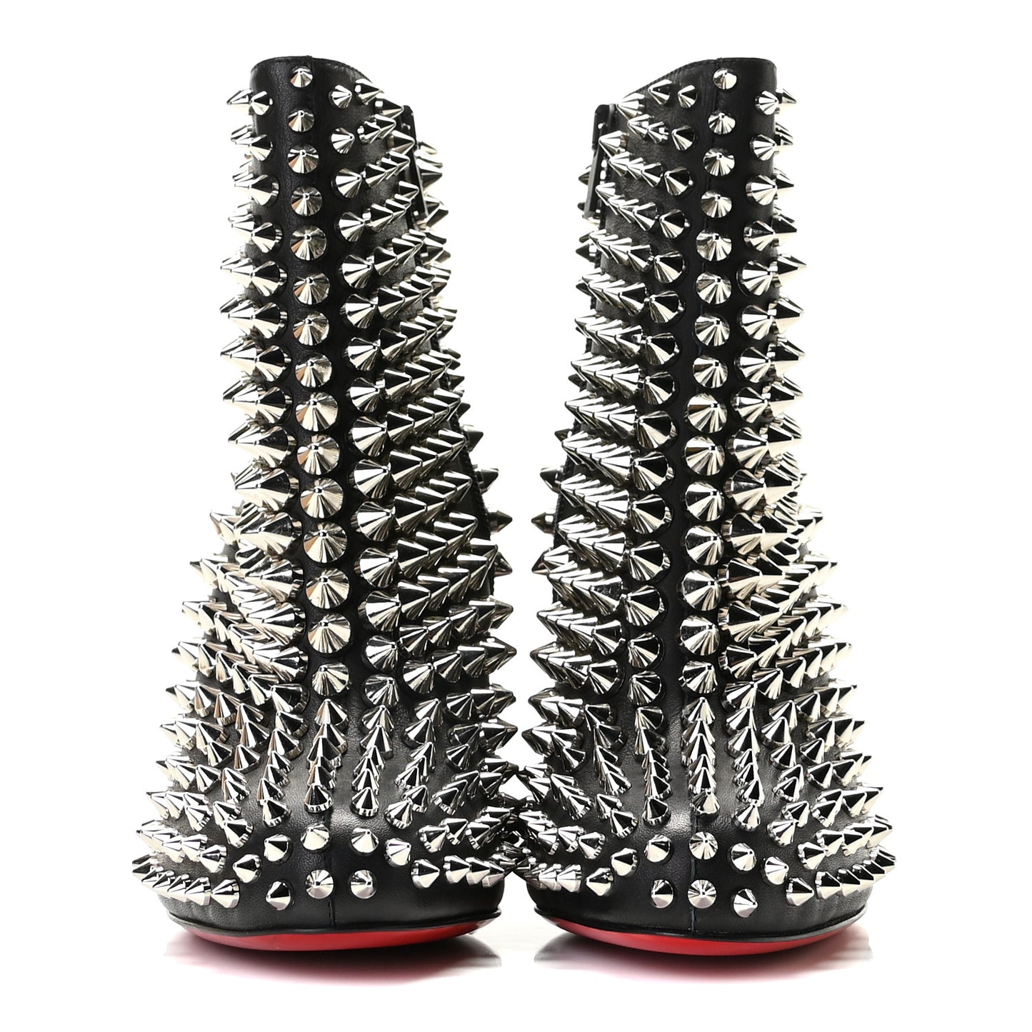 Calfskin Louise Capet Spikes 85 Boots 37 Black Silver