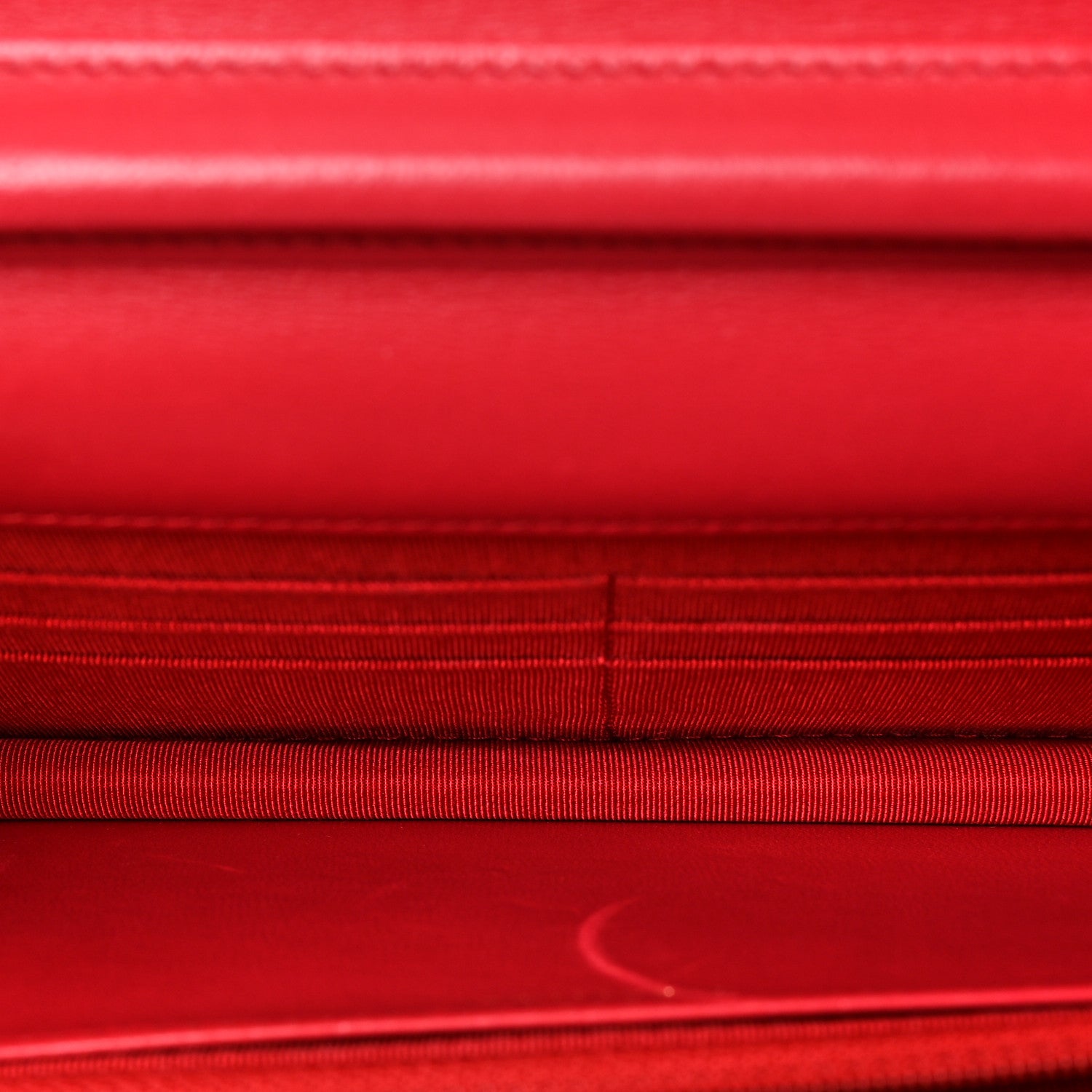 Chanel Lambskin Quilted Wallet On Chain WOC Red 5 of 10