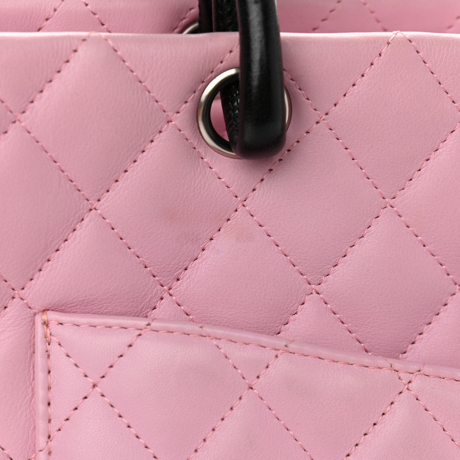 Chanel Calfskin Quilted Large Cambon Tote Pink Black 12 of 12