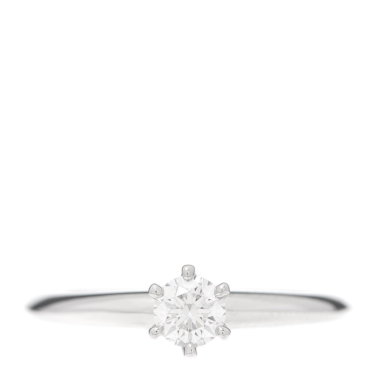 Tiffany Platinum Diamond .29ct Solitaire Engagement Ring 52 6 1 of 6