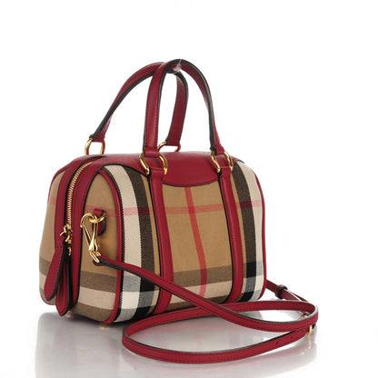 Burberry House Check Derby Calfskin Small Alchester Bowling Bag Russet Red 3 of 7