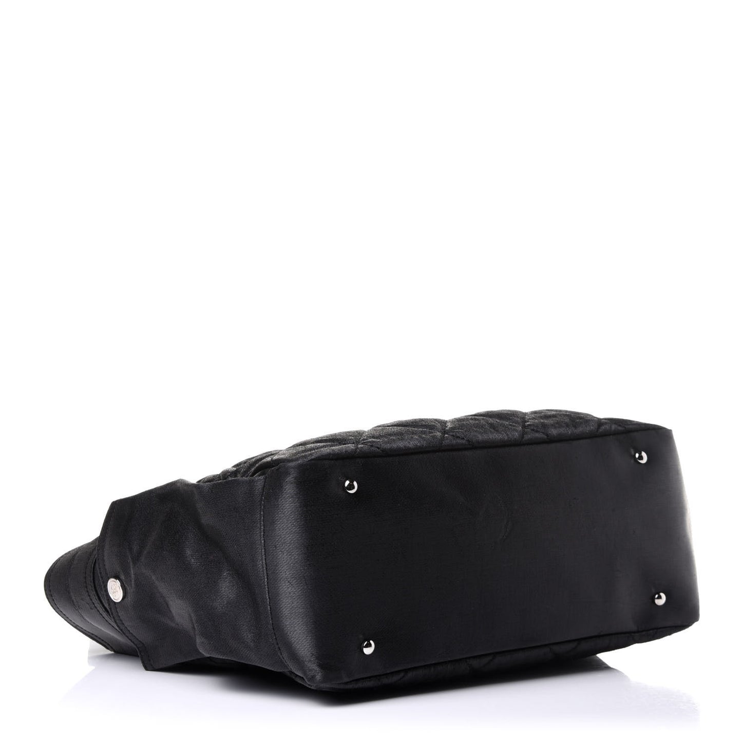 Coated Canvas Quilted Large Paris Biarritz Tote Black