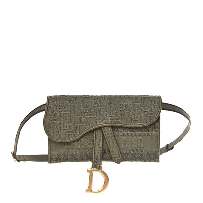 Christian Dior Oblique Saddle Belt Bag Green 1 of 10