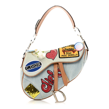 Christian Dior Denim Miss Diorella Saddle Bag Light Blue 1 of 9