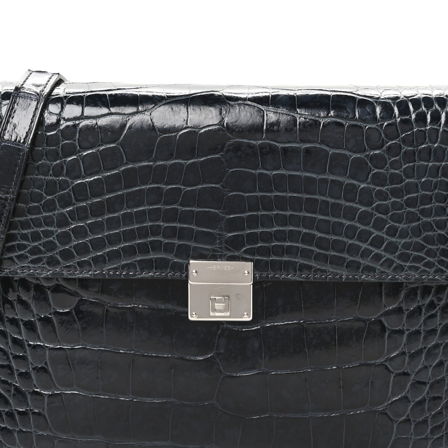 Shiny Alligator Clic 16 Wallet Bleu Baltique