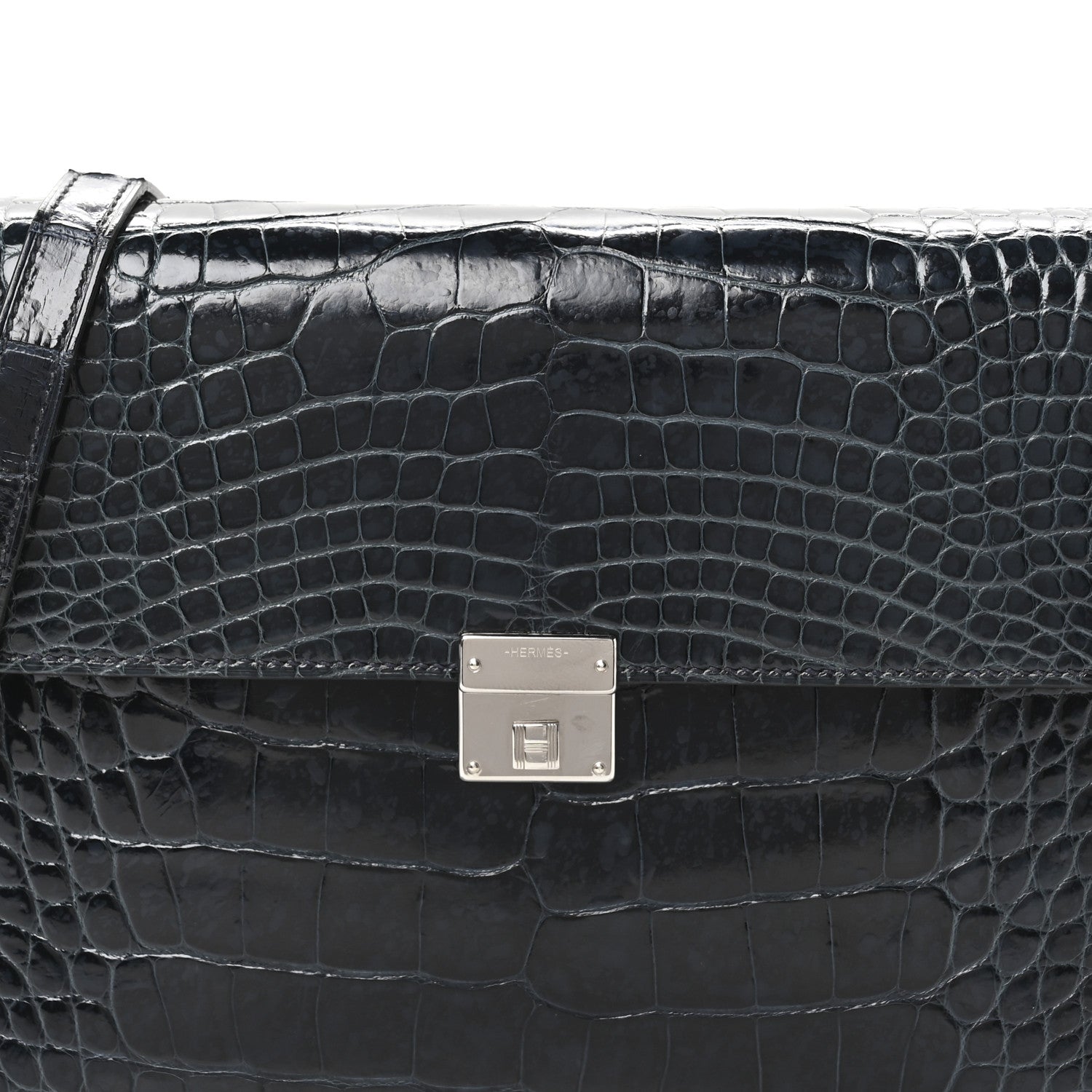 Hermes Shiny Alligator Clic 16 Wallet Bleu Baltique 7 of 9