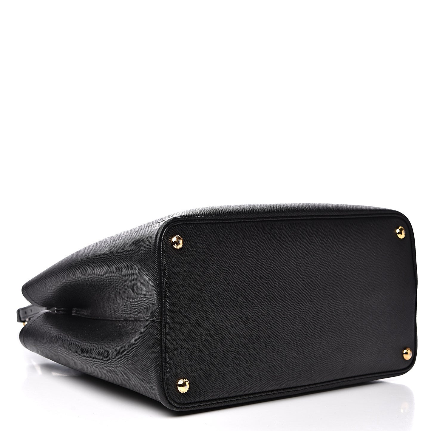 Saffiano Cuir Medium Double Bag Black Fuoco