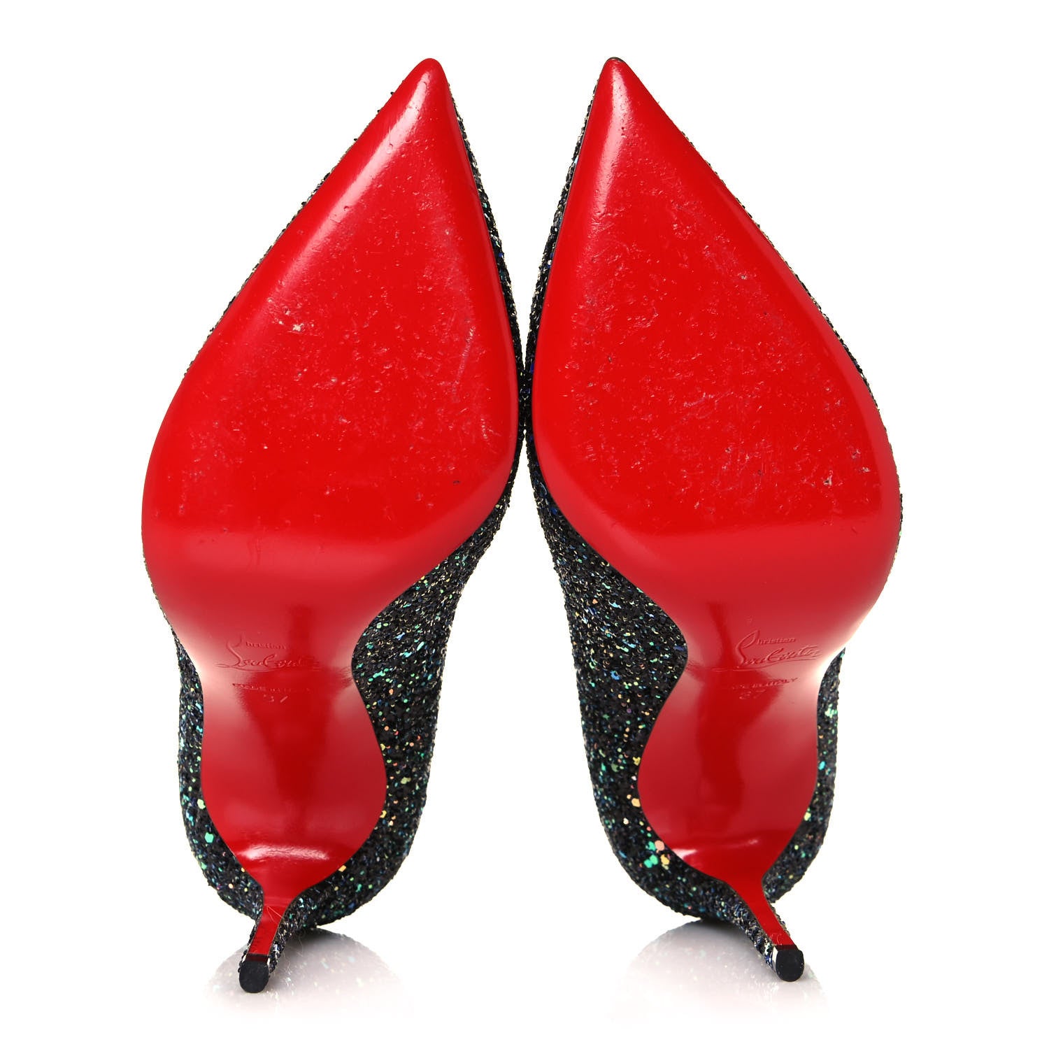 Christian Louboutin Glitter Pigalle Follies 100 Pumps 37 Black 5 of 7