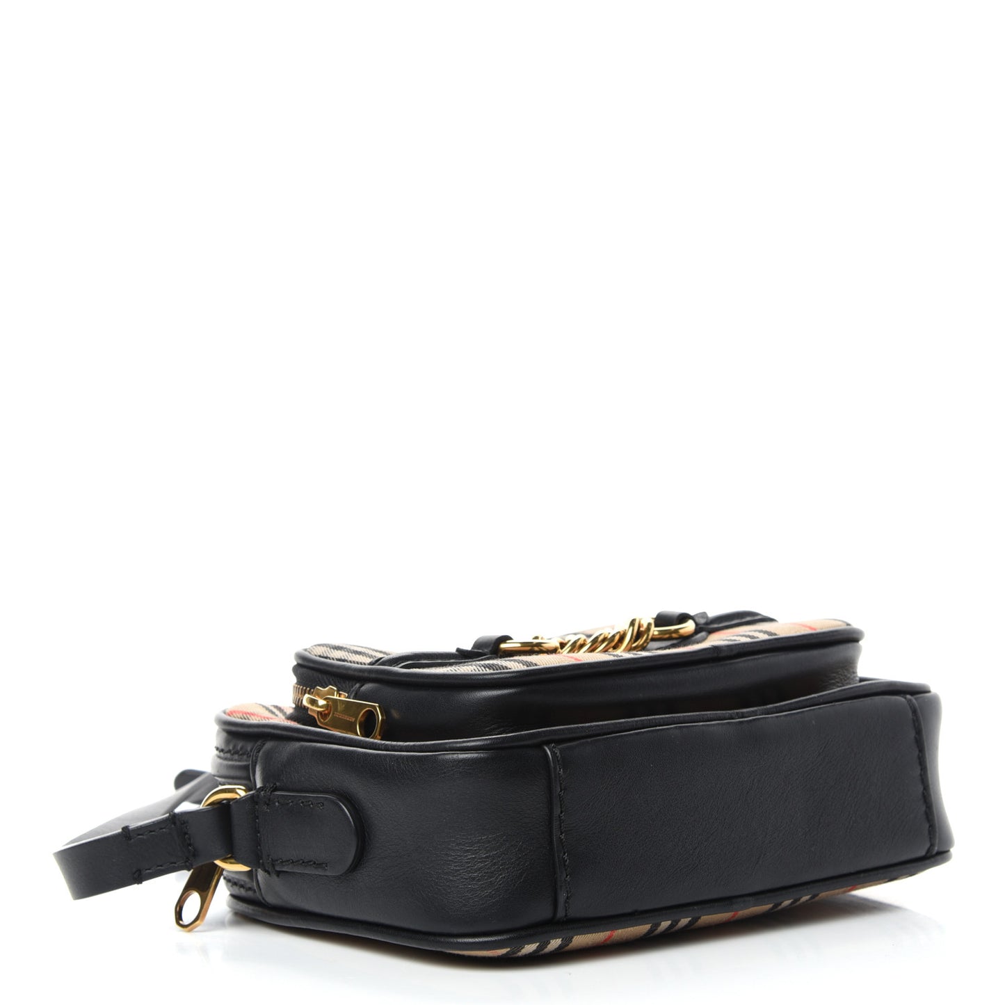 1983 Knight Check Smooth Calfskin Link Camera Bag Black