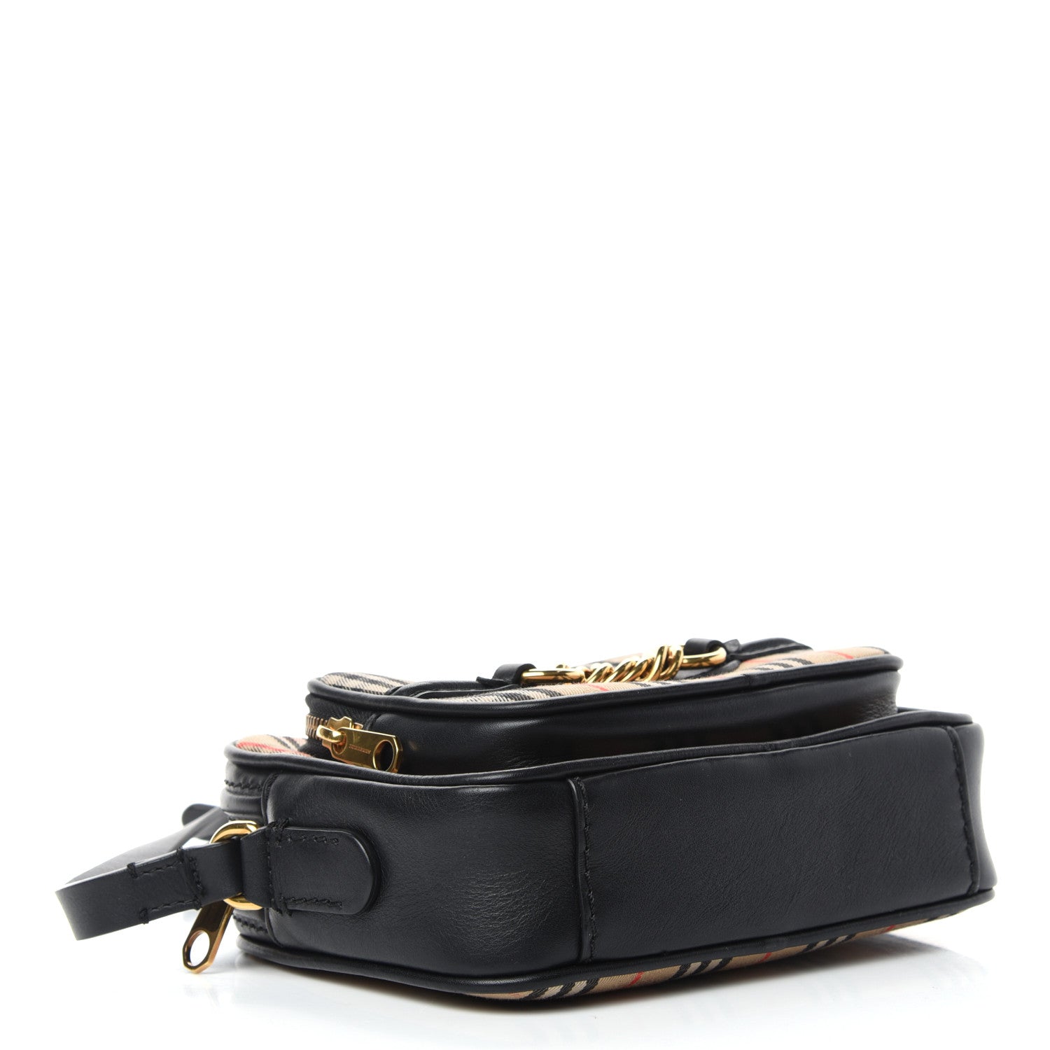 Burberry 1983 Knight Check Smooth Calfskin Link Camera Bag Black 4 of 9