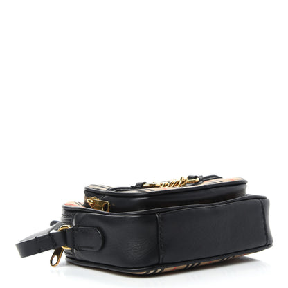 Burberry 1983 Knight Check Smooth Calfskin Link Camera Bag Black 4 of 9
