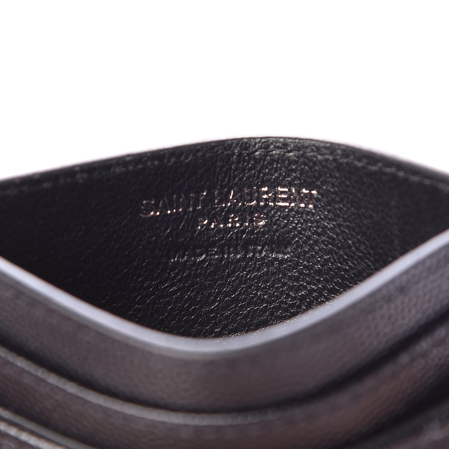 Grain De Poudre Matelasse Chevron Monogram Credit Card Case Black