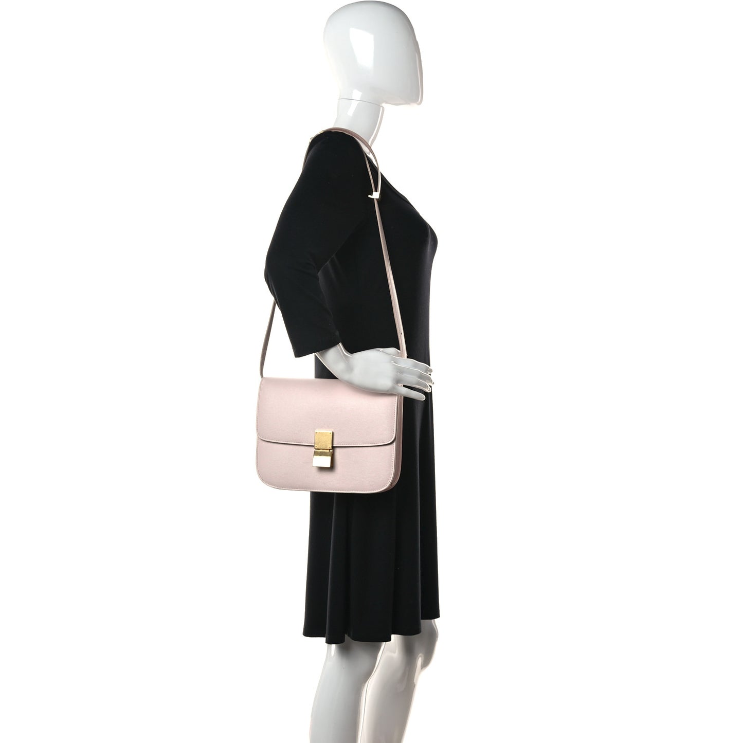 Liege Calfskin Medium Classic Box Flap Bag Blush