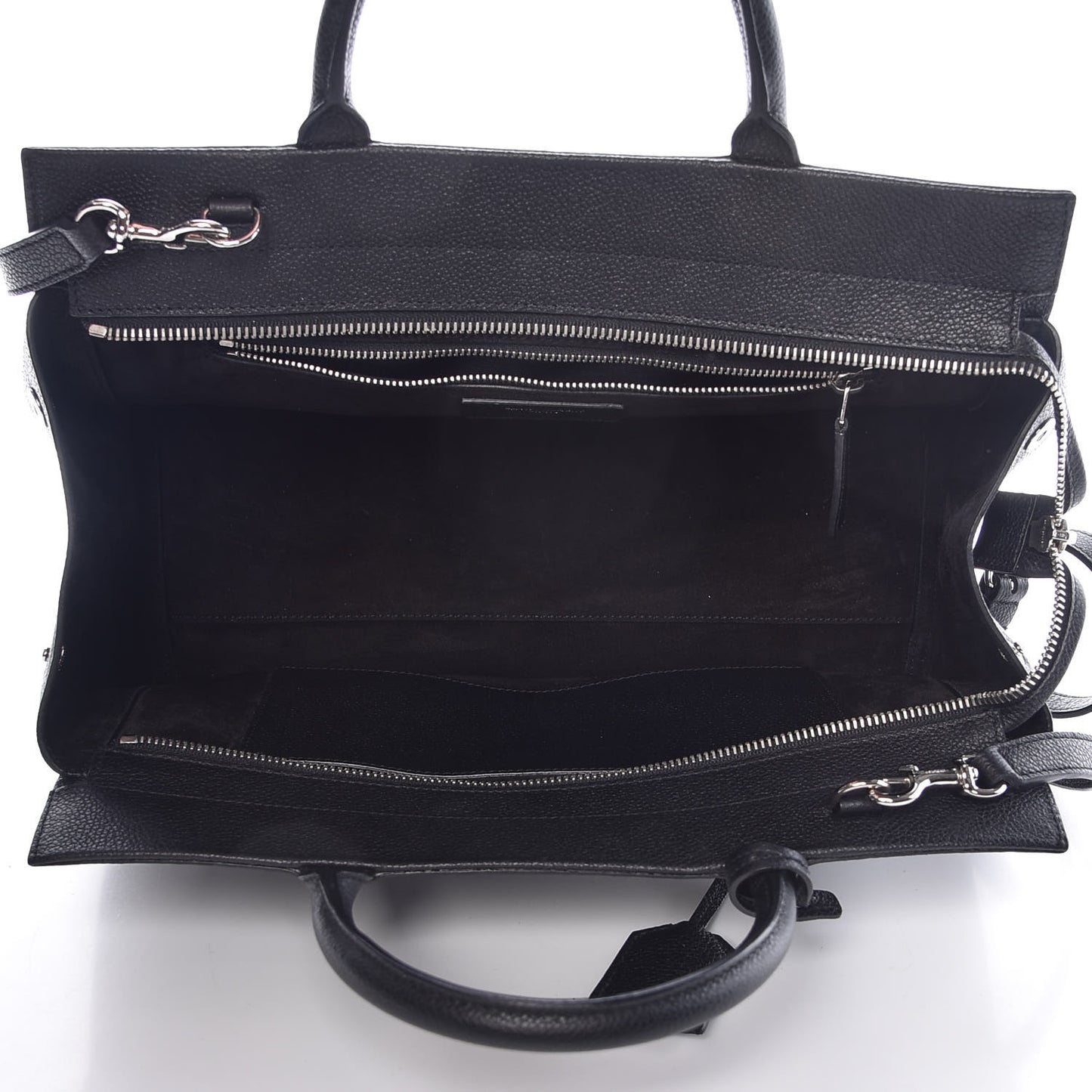Grained Calfskin Small Cabas Rive Gauche Black