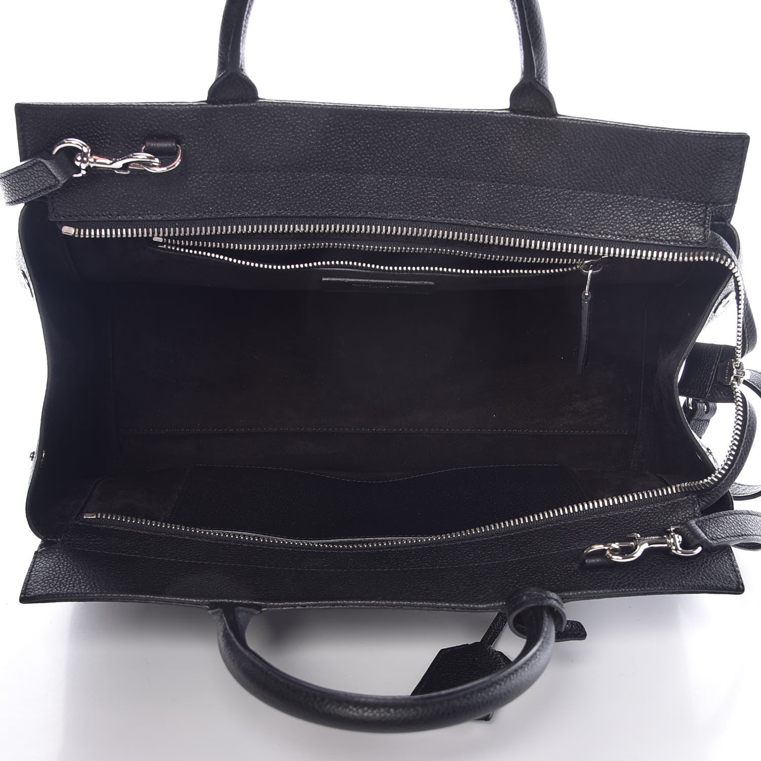 Saint Laurent Grained Calfskin Small Cabas Rive Gauche Black 7 of 11