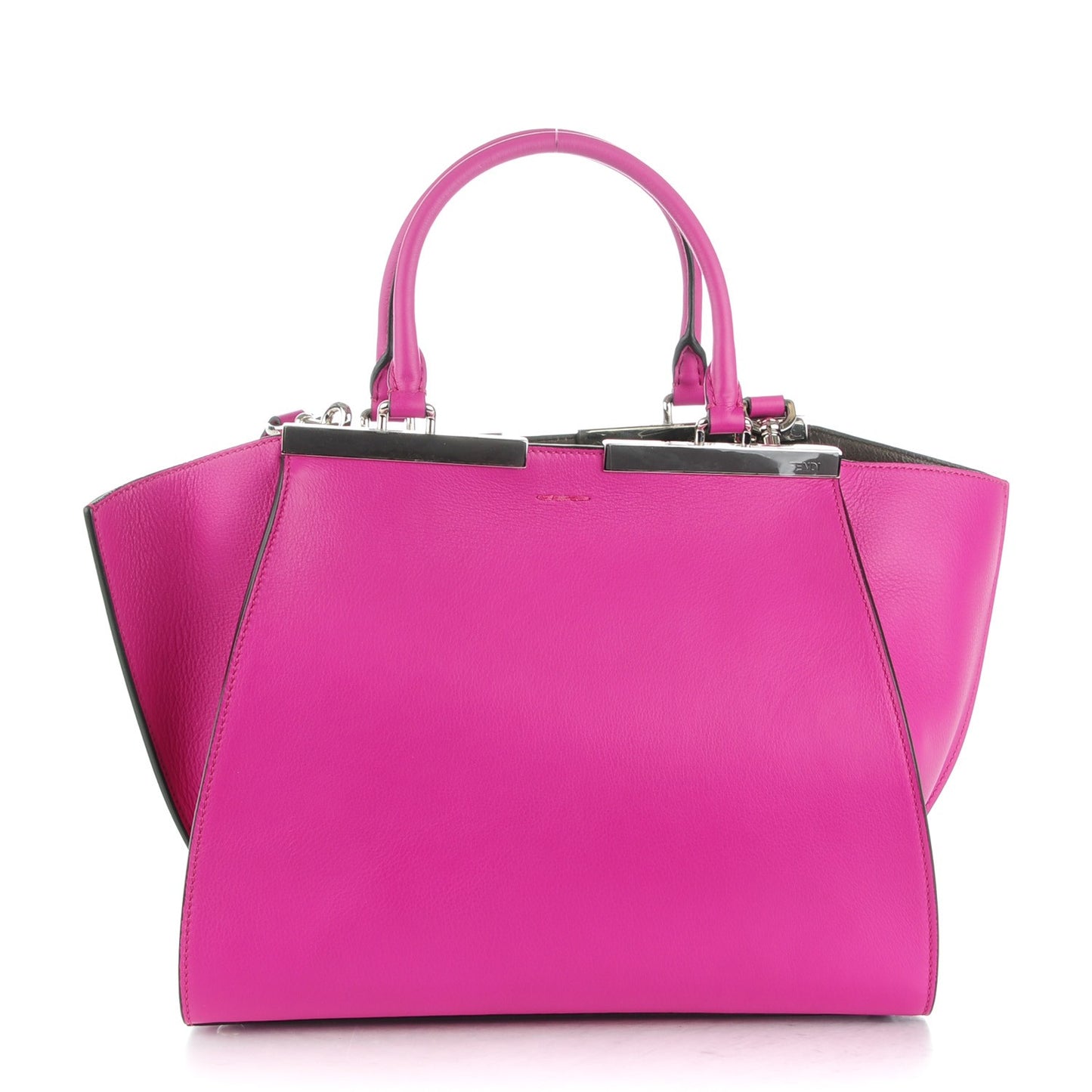 Vitello Dolce Shiny Nappa Petite 3Jours Tote Magenta Carbone