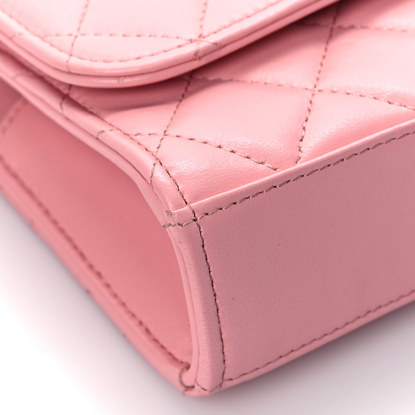 Lambskin Quilted Mini Trendy CC Clutch With Chain Pink