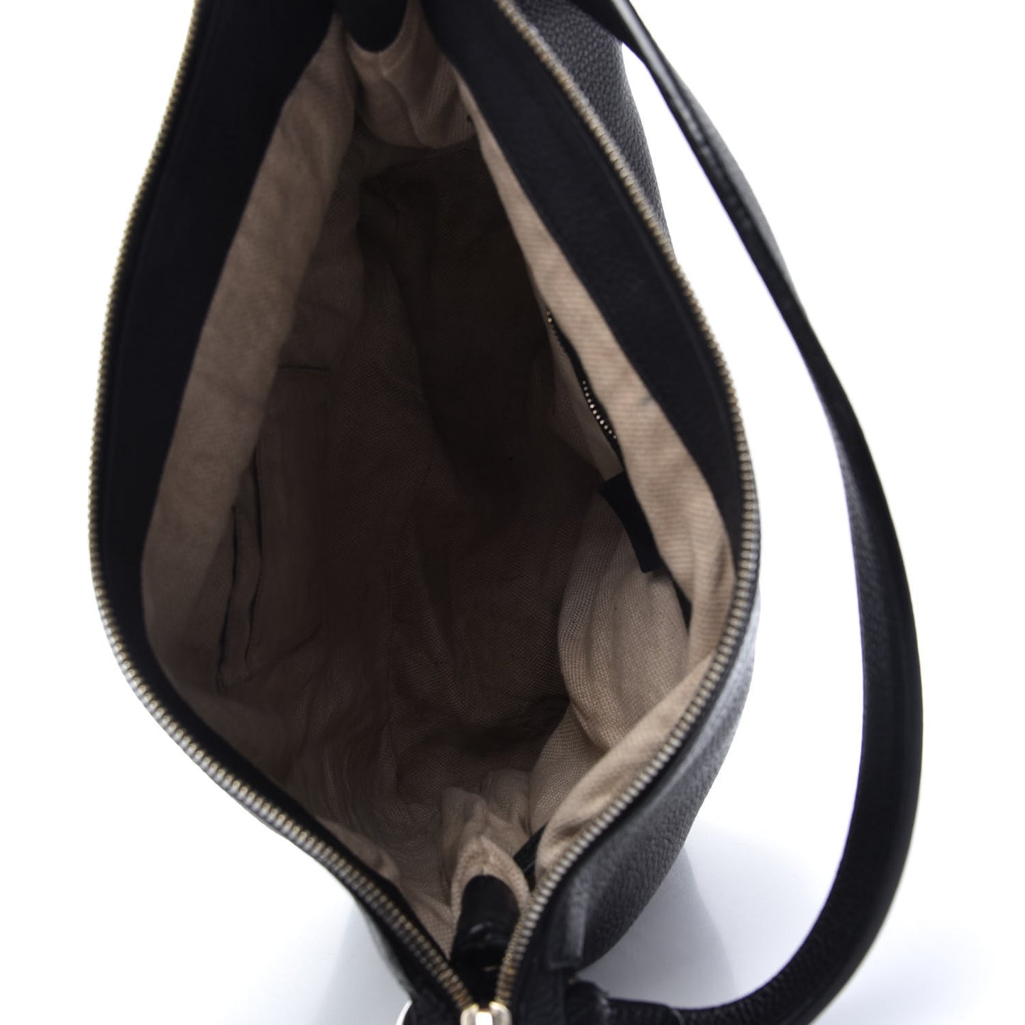 Pebbled Calfskin Large Soho Hobo Black
